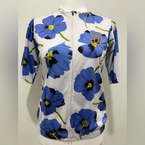 Ostroy Floral Blue Women's cycling jersey